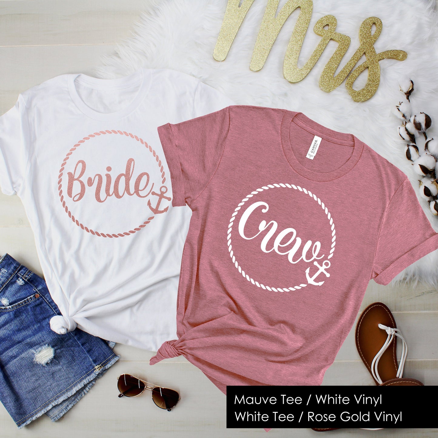 Nautical Bachelorette Party Shirts, brides crew shirts, bridesmaid shirt, anchor bridesmaid shirts, wedding party, proposal gift