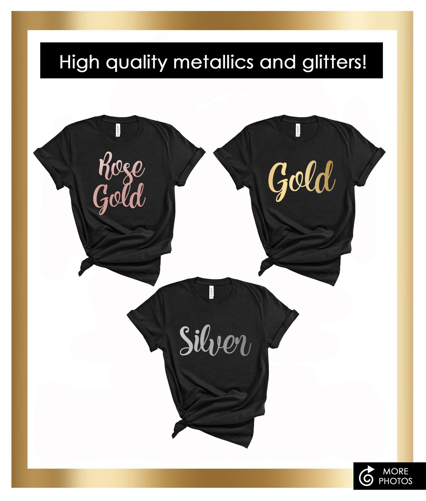 bachelorette party shirts, bridesmaid shirts, bridesmaid tshirts, bridal party, wedding party, maid of honor, bride, bridesmaid gift, gold