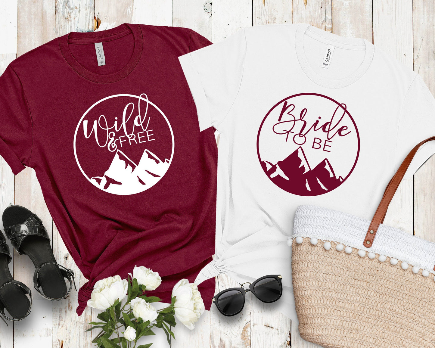 Bachelorette Party Shirts, Wild and Free with the Bride to Be Shirt, Mountain Bridesmaid Shirts, Bride Tshirt, Bridesmaid Proposal 8-7