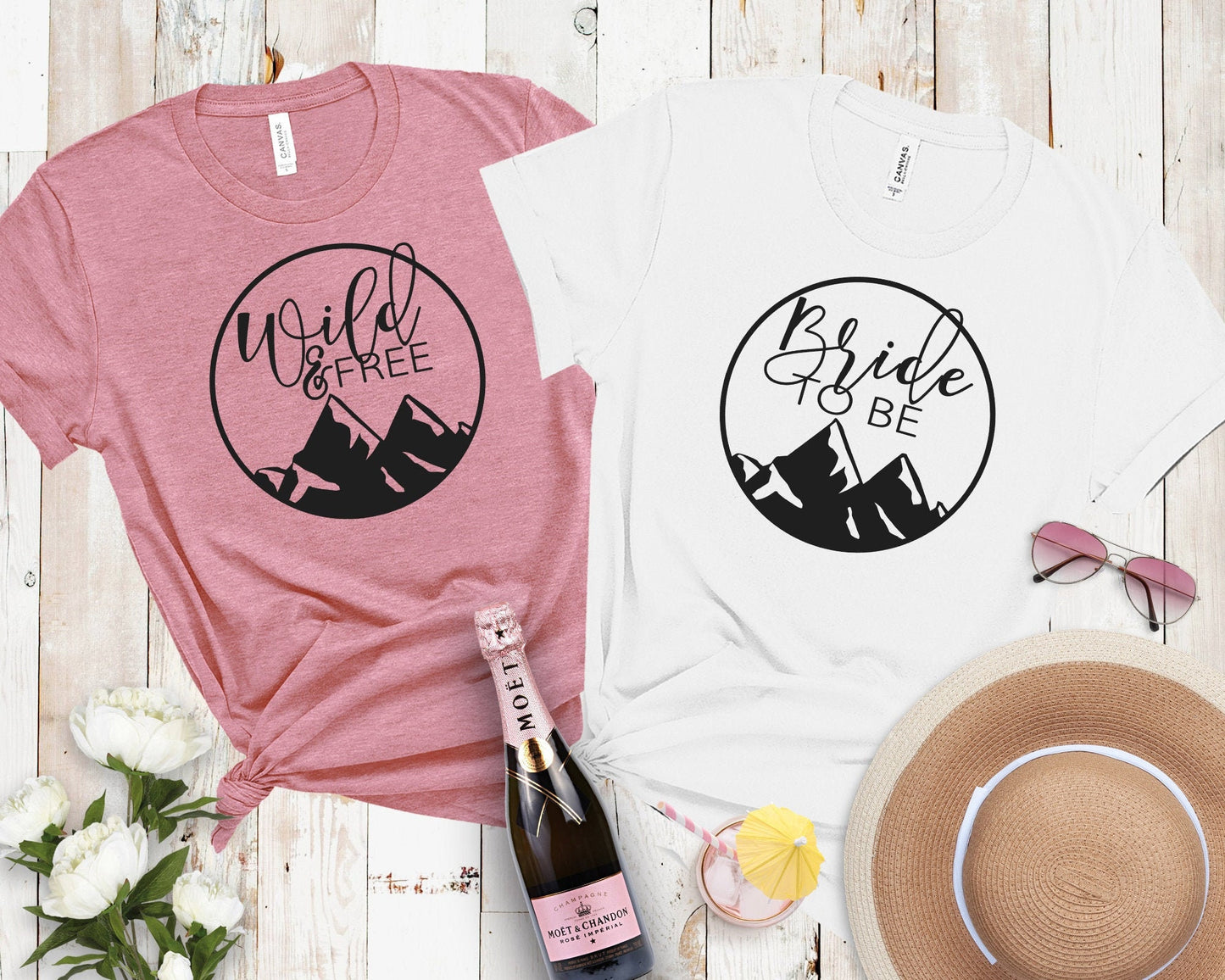 Mountain Bachelorette Party, Wild and Free with the Bride to Be Shirt, Mountain Bridesmaid Shirts, Bride Tshirt, Proposal 8-11-20