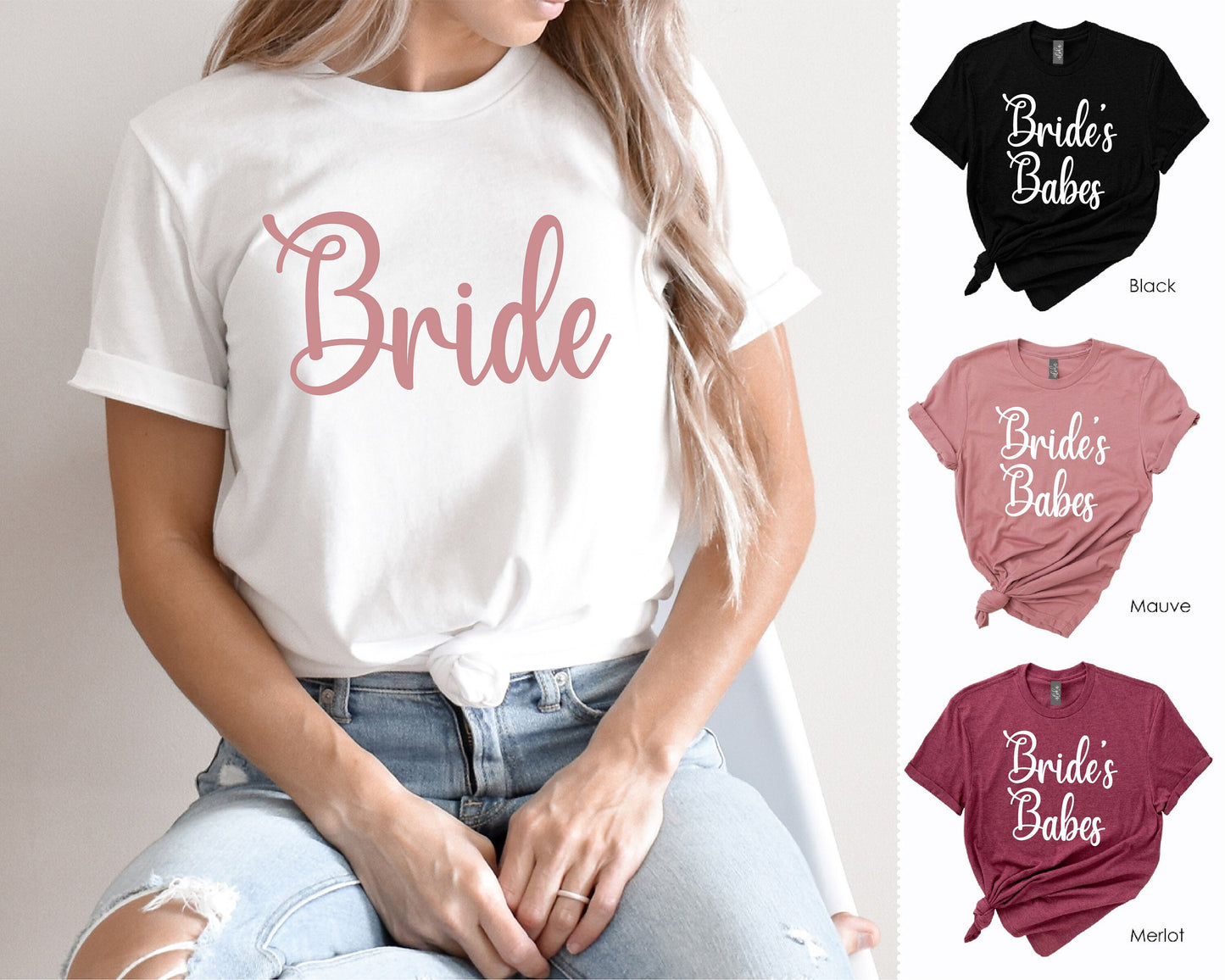 Bridal Party Vneck shirts, Bride's Babes Vnecks, Bride Vneck, Bachelorette Party Shirts, Bridesmaid Gift, Proposal Gift, Bride Tee 7-21