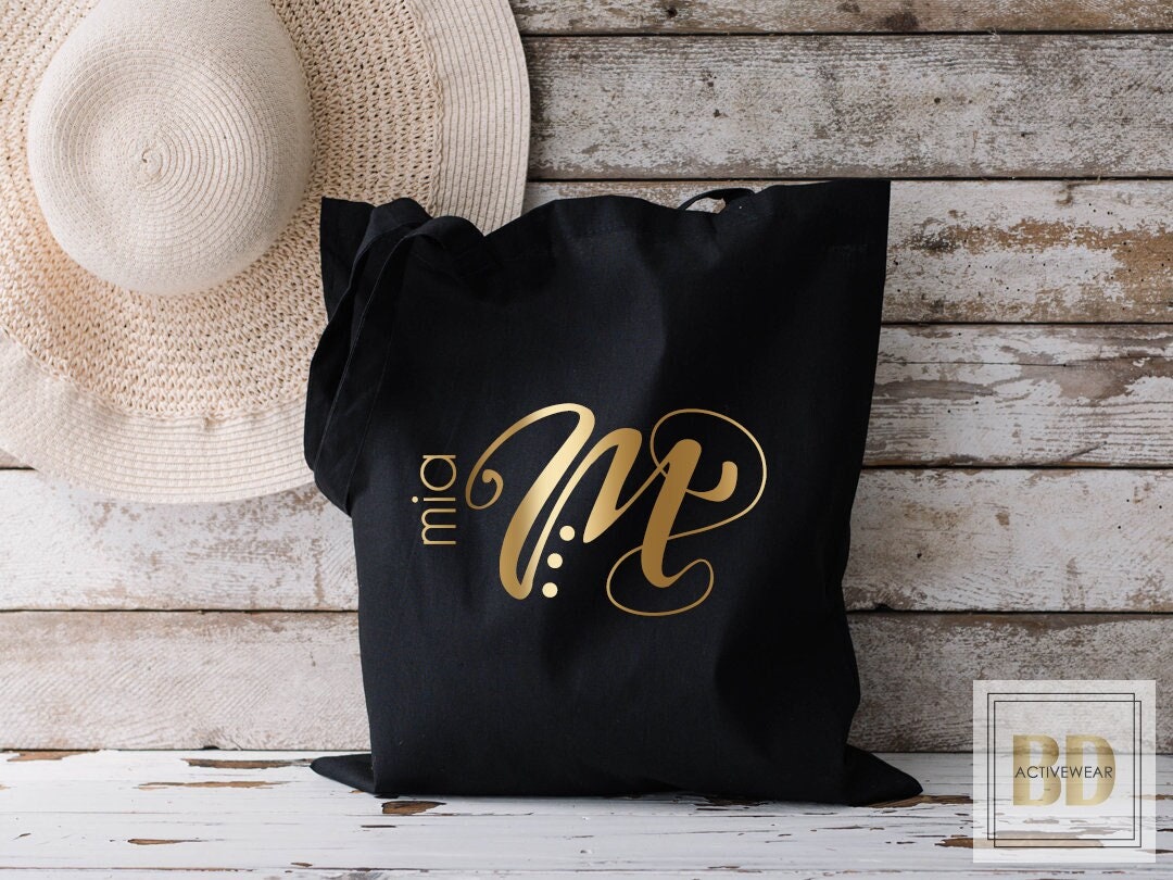 Library Tote Bag, Book Bag, Tote Bag For Women, Personalized Tote Bag, Initial Bridesmaid Bag, Bachelorette Gift Bag with Name 8-21