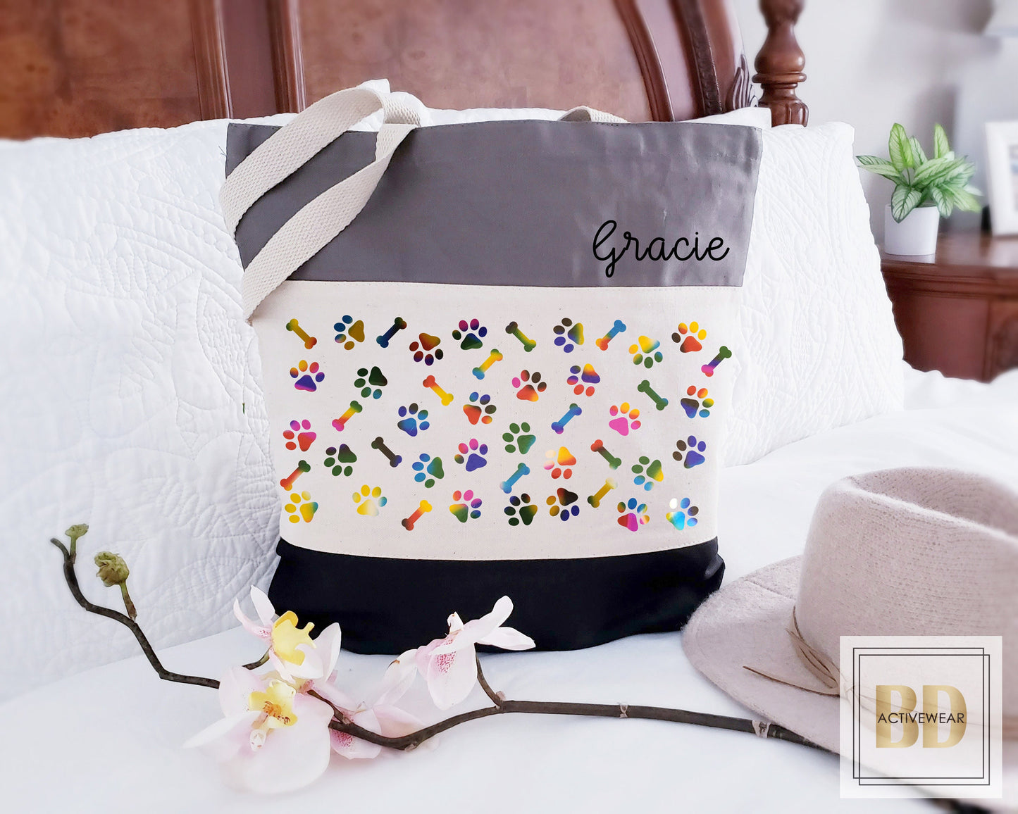 Custom Dog Mom Gift, Personalized Pet Bag, Dog Mom Tote, Custom Pet Tote Bag, Pet Gift, Personalized Tote Bag Women, Cotton Canvas Tote