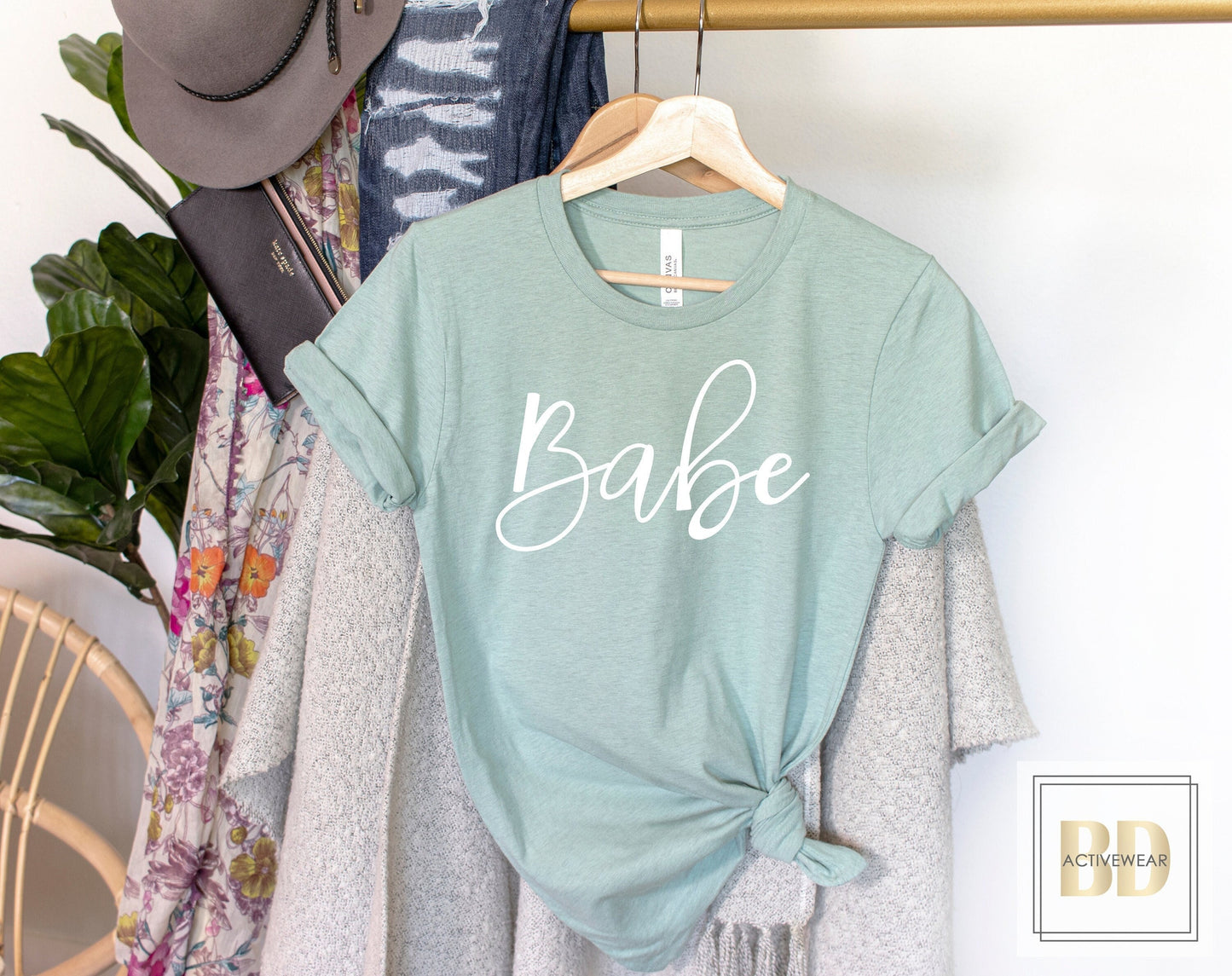 Bachelorette Party Shirt with Brides Babes tshirt, Sage Mint, Babe and Bride Shirt, Babe t shirt, Babe Bachelorette shirt, Proposal Box