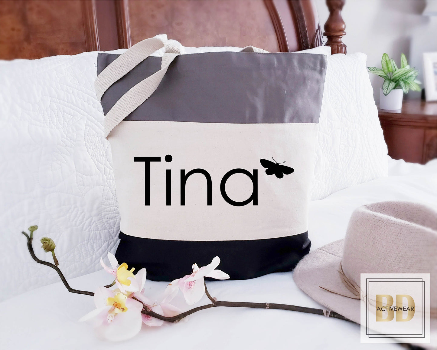 Moth Tote Bag, Moth Tote, Moth Bag, Canvas Tote Bag, Bridesmaid Gift, Bridesmaid Bag, Personalized Tote Bag, Custom Tote Bags For Women
