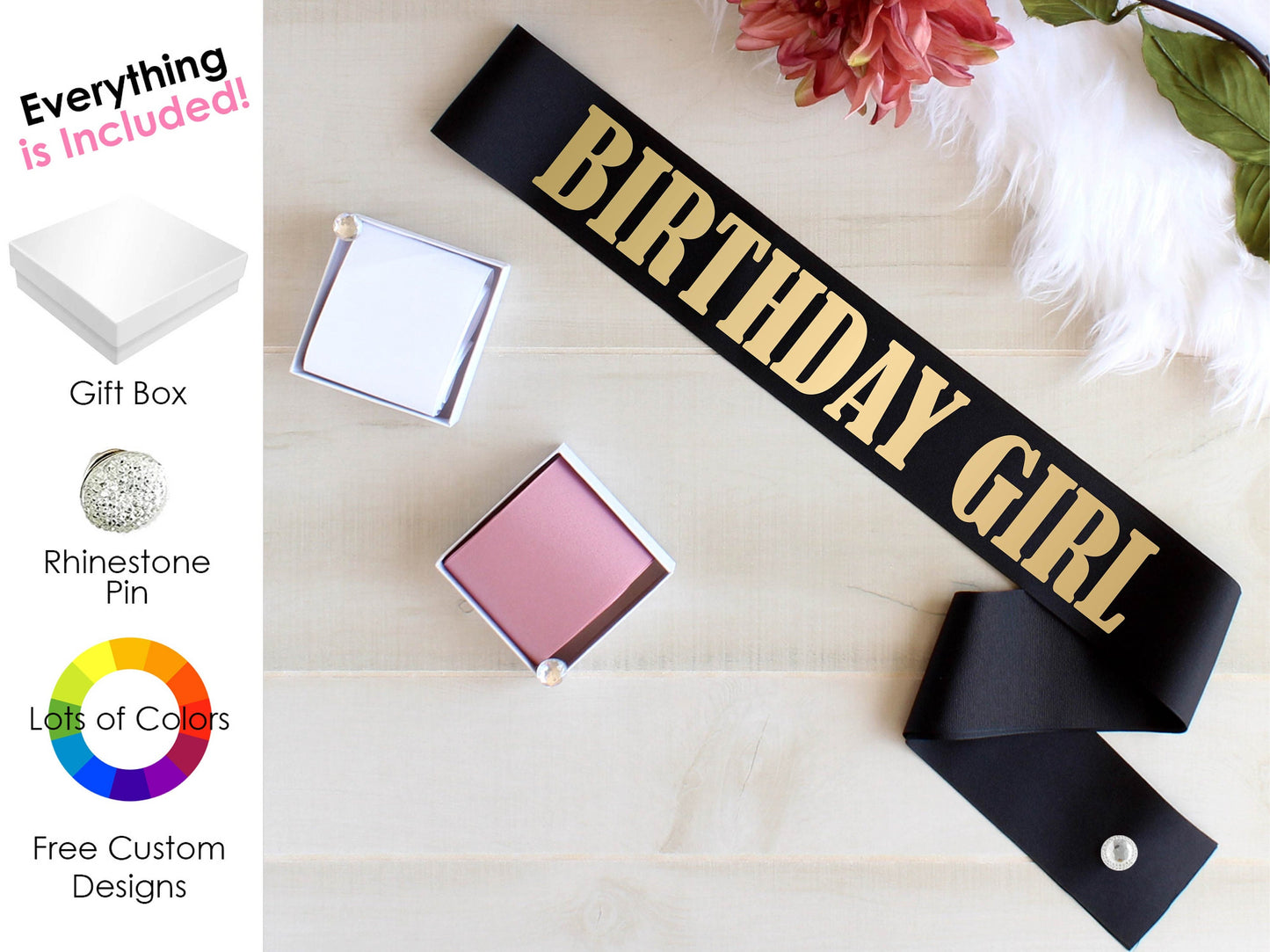 Birthday Girl Sash, 21st Birthday Sash, 30th Birthday Sash, Birthday Sash Women, Rainbow Birthday Sash, Birthday Party Sash, Custom Sash