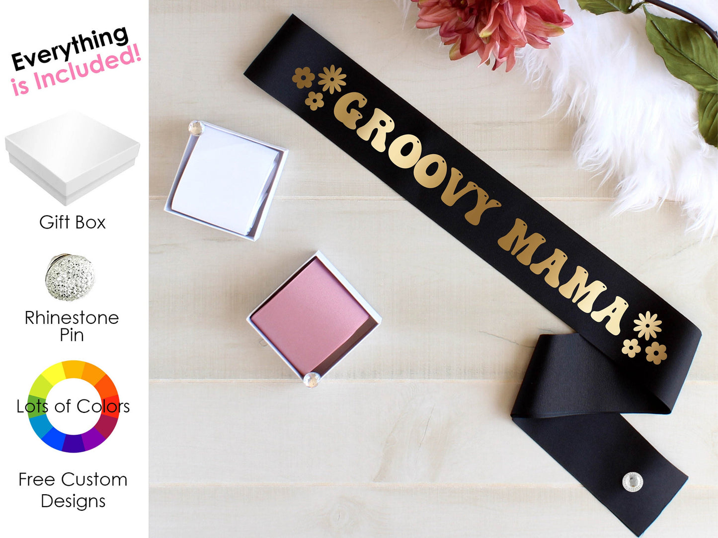 Groovy Mama Sash, Retro Baby Shower Sash, Mom to Be, Mama to Be, New Mom Sash, Custom Baby Shower Sash, Expecting Mother Sash, Future Mom