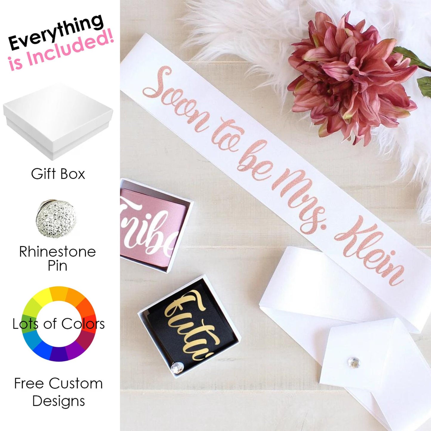 Soon to be Mrs. Sash, bride sash bachelorette, bride sash, bridal party sash, rose gold bridal sash, bridesmaid sash