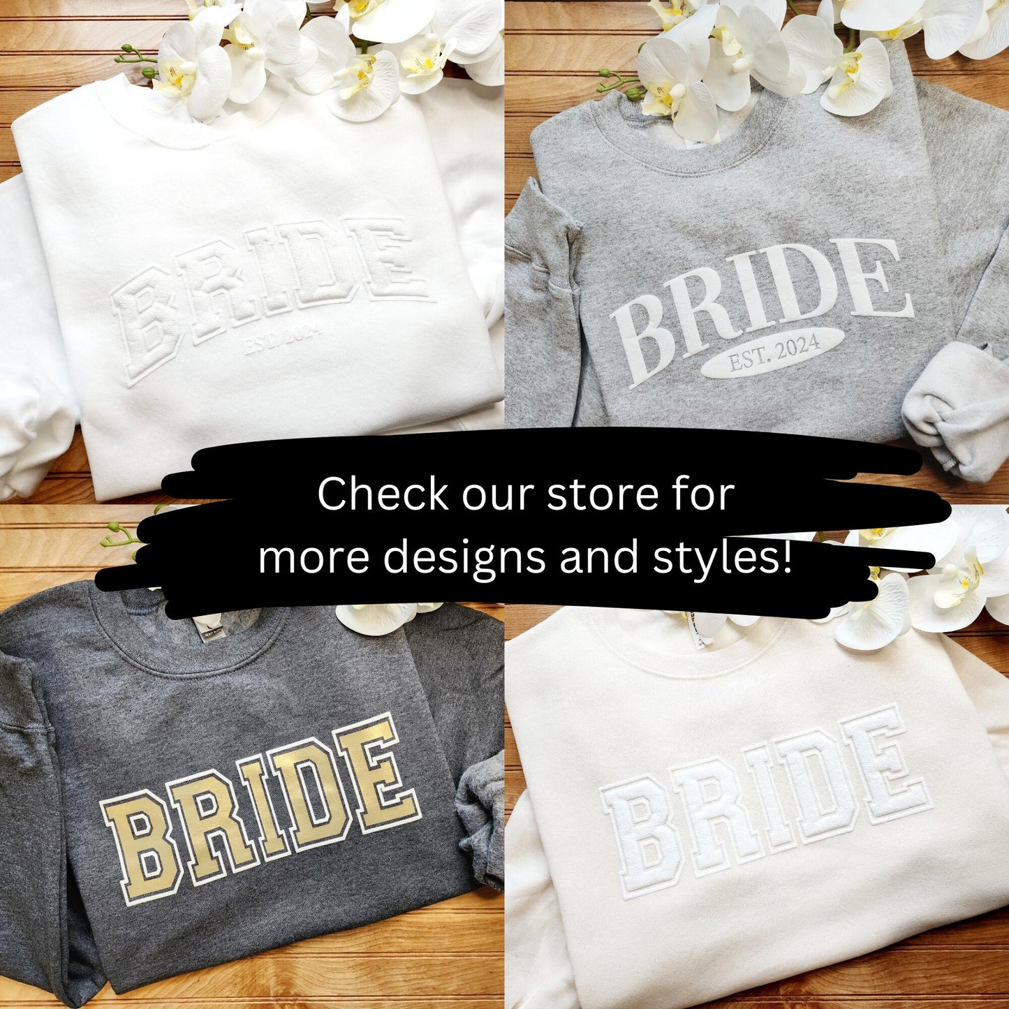 Bride Sweatshirt Initial Heart Sleeve Crew, Personalized Gift for Bride, Engagement Gift, Unique Bridal Shower, Future Mrs, Established