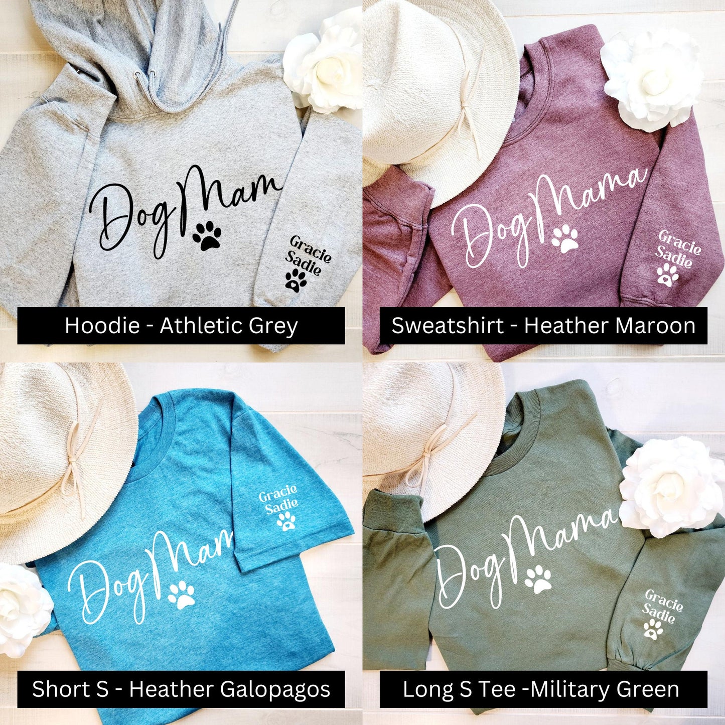 Custom Dog Mom Sweatshirt with Sleeve, Crewneck or Hoodie, Tee Shirt, Fur Mama Sweater, Dog Mom Shirt, Personalized Dog Mom Gift, Pet Shirt