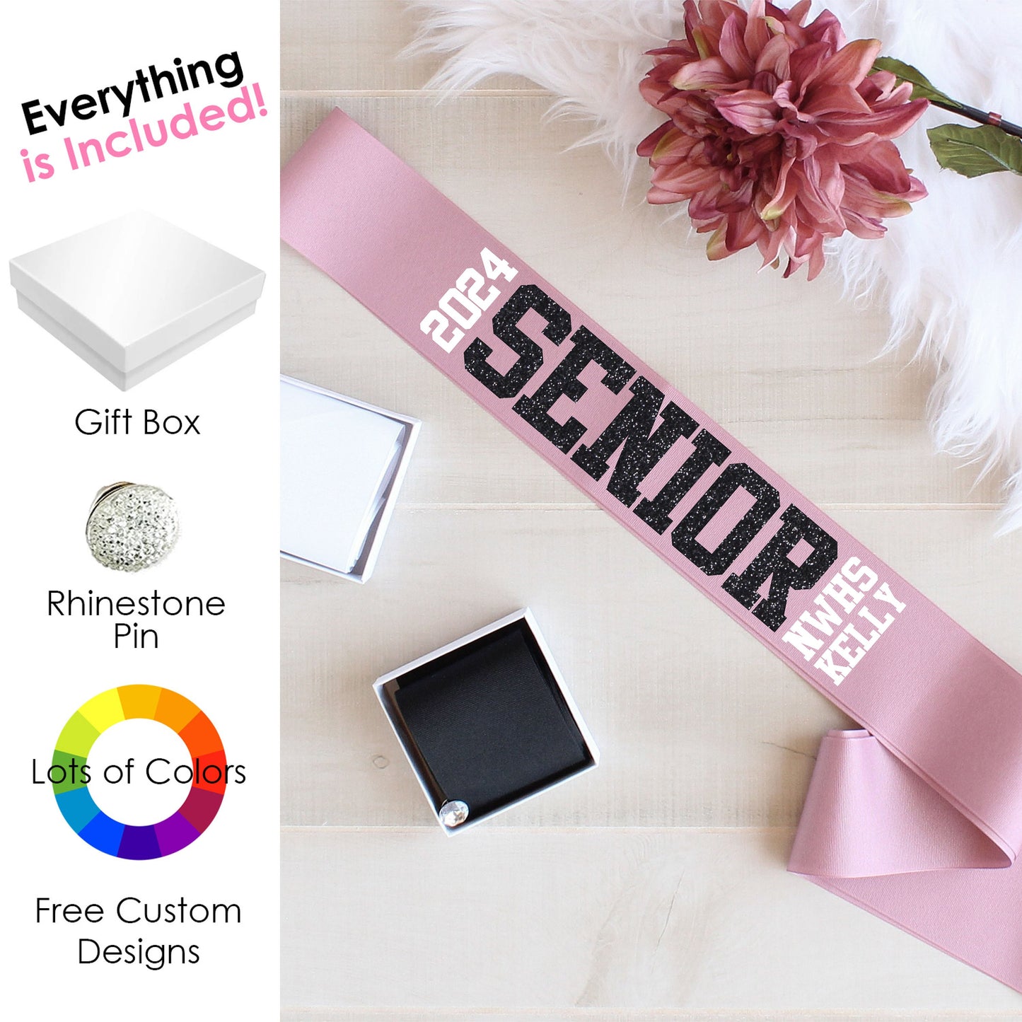 Dance Team Sash, Cheerleader Sash, Senior Night Sash, Custom Grad Gift, Senior Sash, Graduation Sash, Class of Sash, Custom Graduation Sash