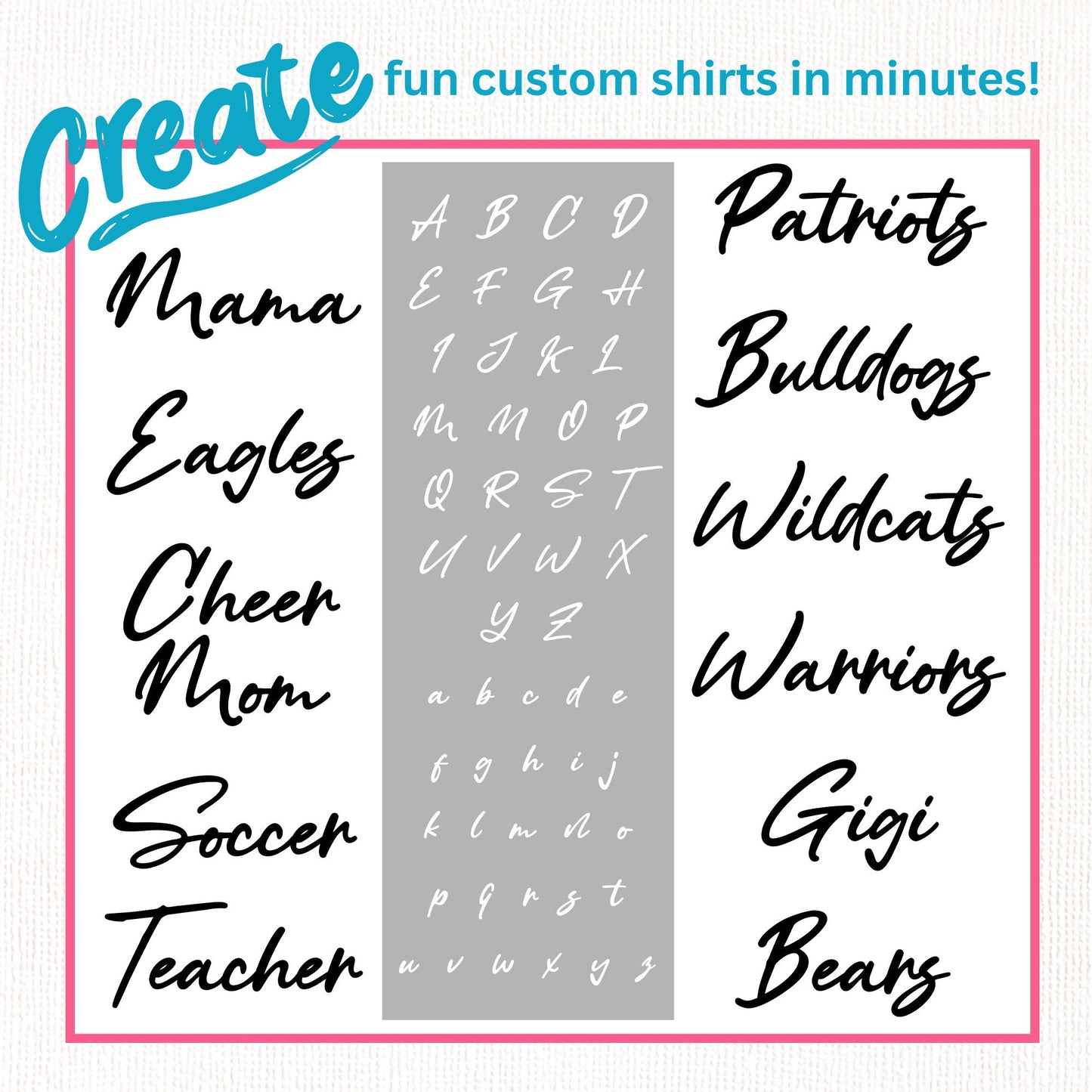 a poster with the names of different font styles