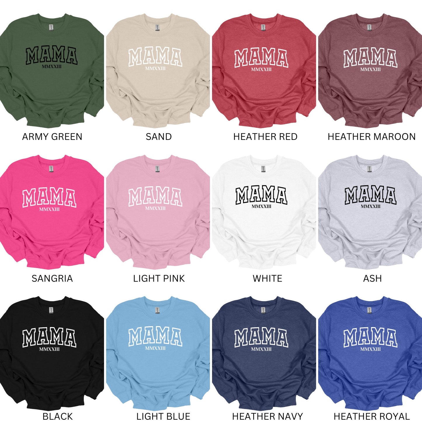 Personalized Mama Sweatshirt with Kid Names on Sleeve, Mothers Day Gift, Birthday Gift for Mom, Minimalist Cool Mom Sweater, New Mom Est
