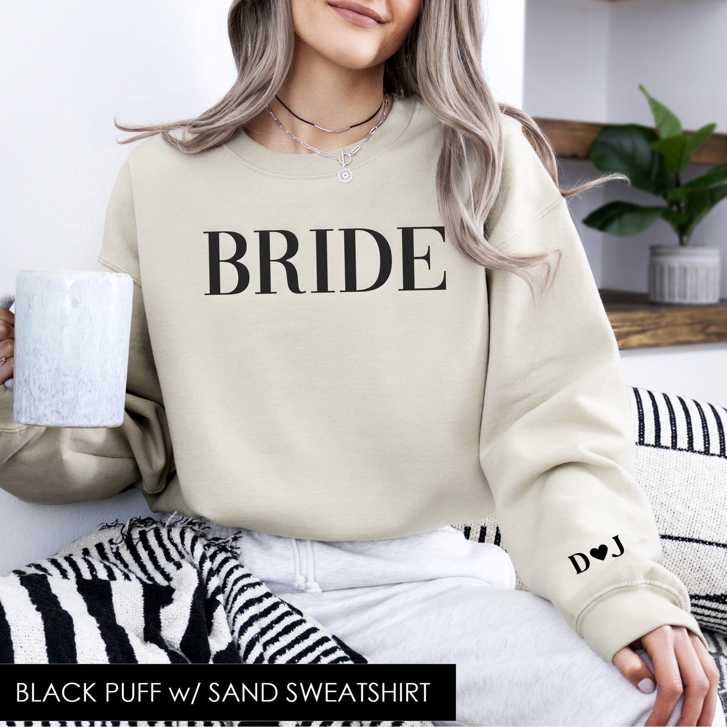 Custom Bride Sweatshirt with Initials, Crewneck Sweater, Unique Bridal Shower Gift, Engagement Gift for Her, Soon to Be Mrs, Future Mrs