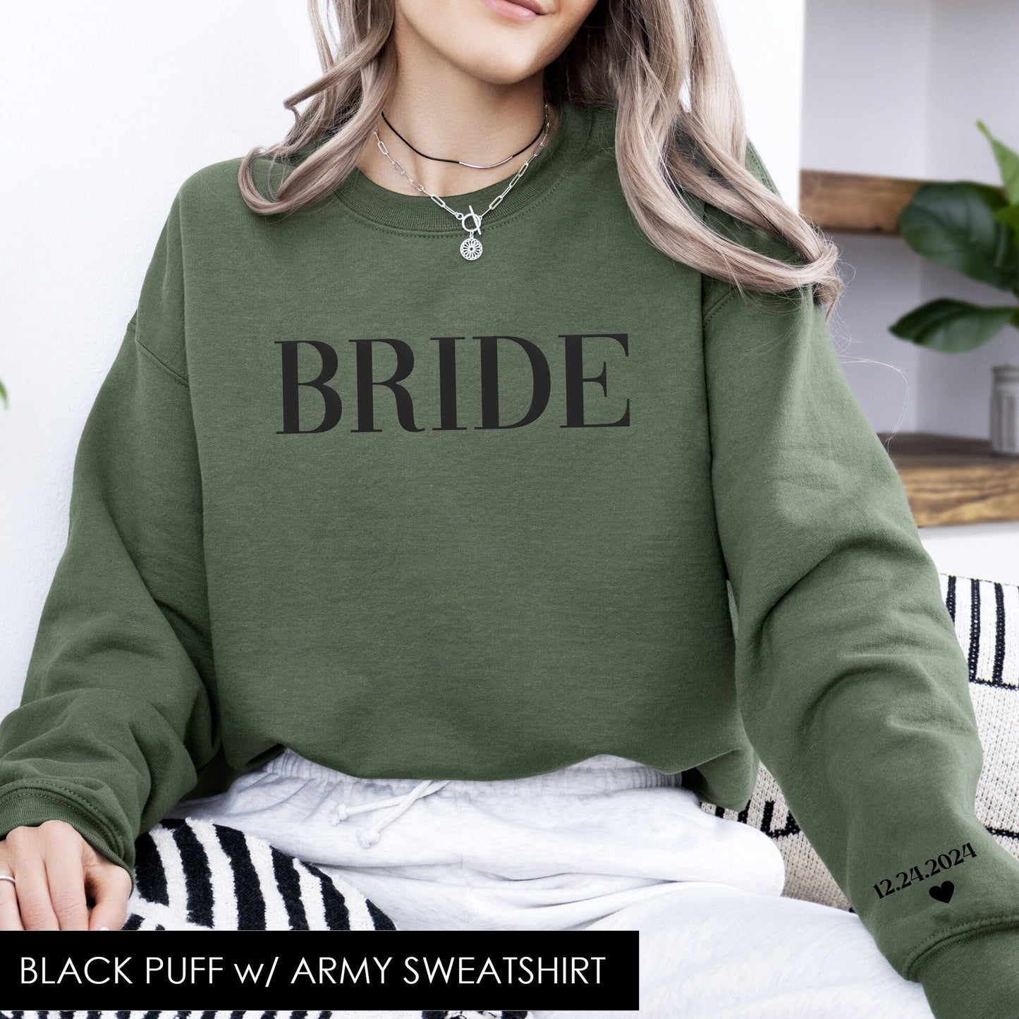 Custom Bride Sweatshirt with Initials, Crewneck Sweater, Unique Bridal Shower Gift, Engagement Gift for Her, Soon to Be Mrs, Future Mrs