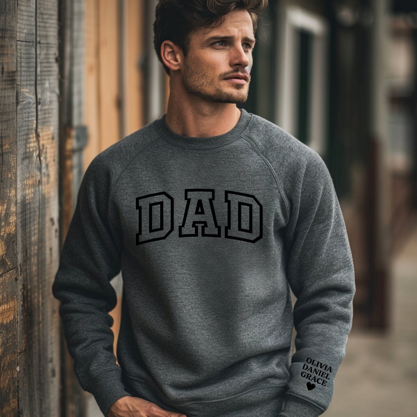 Dad Embossed Sweatshirt With Kids Names, Custom Daddy Sweatshirt, New Dad Sweater, Birthday Gift for Dad, Fathers Day Gift from Wife