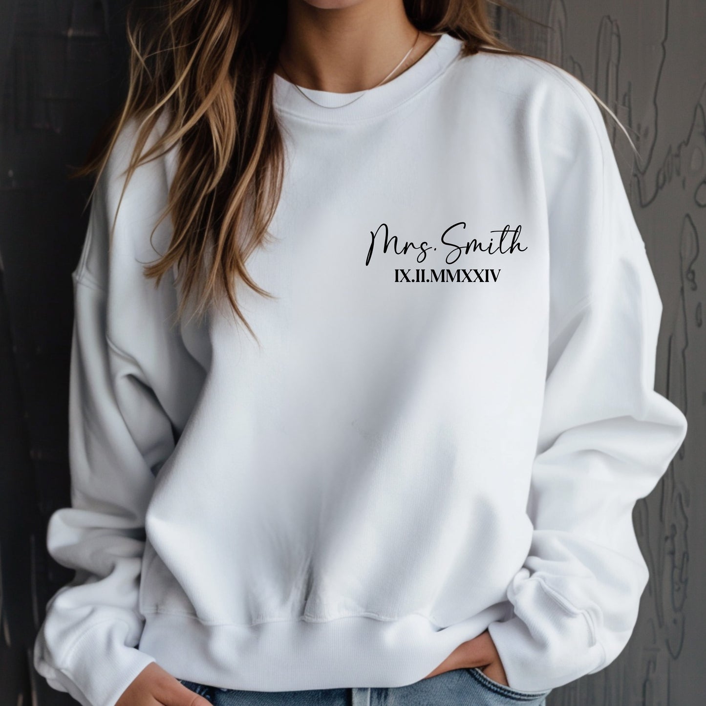 Personalized Future Mrs Sweatshirt with Roman Numeral Wedding Date, Bridal Shower Gift, Bride To Be Sweater, Custom Fiancee Shirt