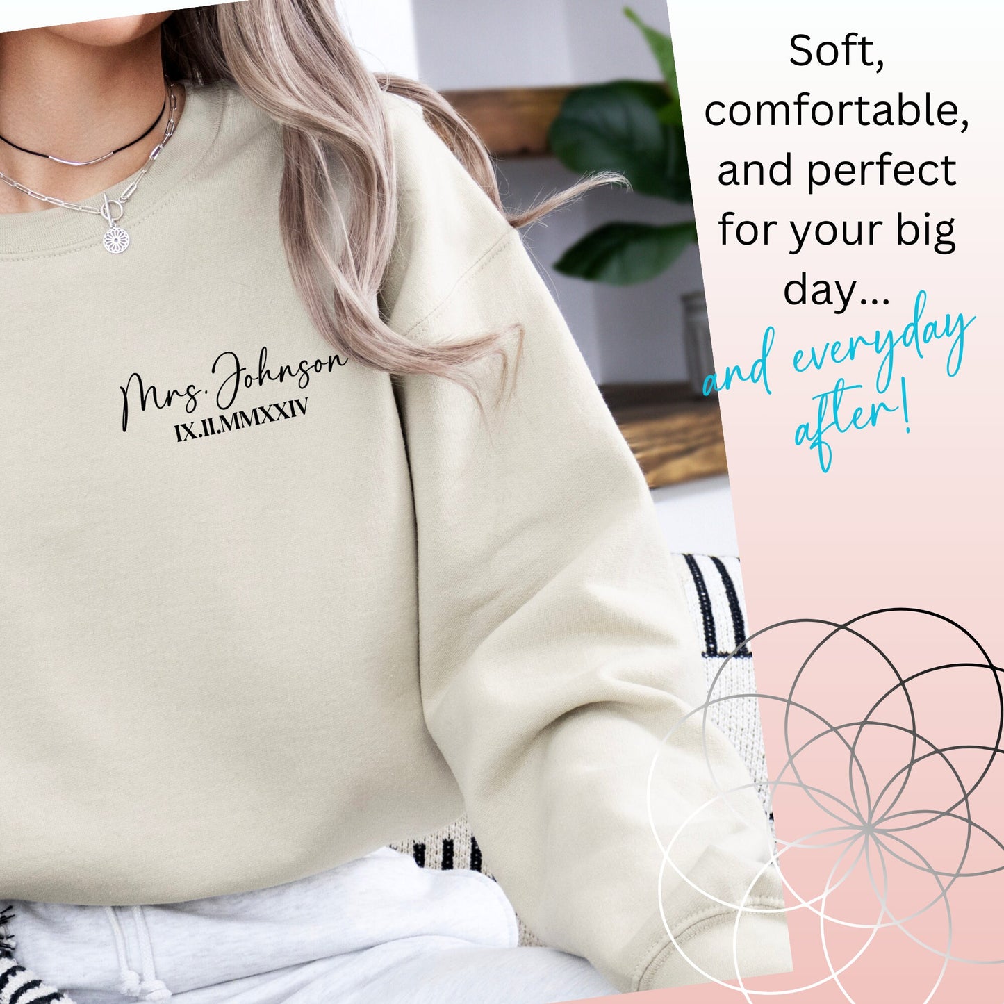 Personalized Future Mrs Sweatshirt with Roman Numeral Wedding Date, Bridal Shower Gift, Bride To Be Sweater, Custom Fiancee Shirt