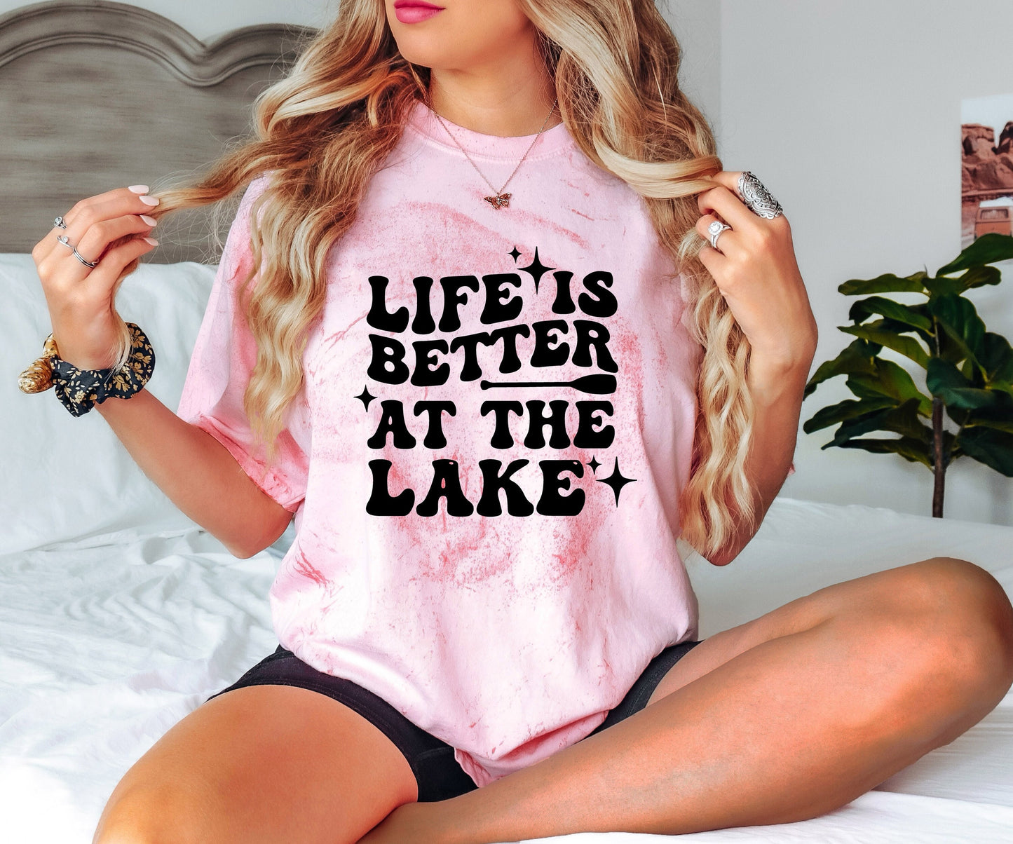 Life is Better at the Lake Tie Dyed Comfort Colors Tee Shirt, Lake Shirt, Lake Vacation Tshirt, Lake Life, Boating Shirt, Retro Summer Shirt