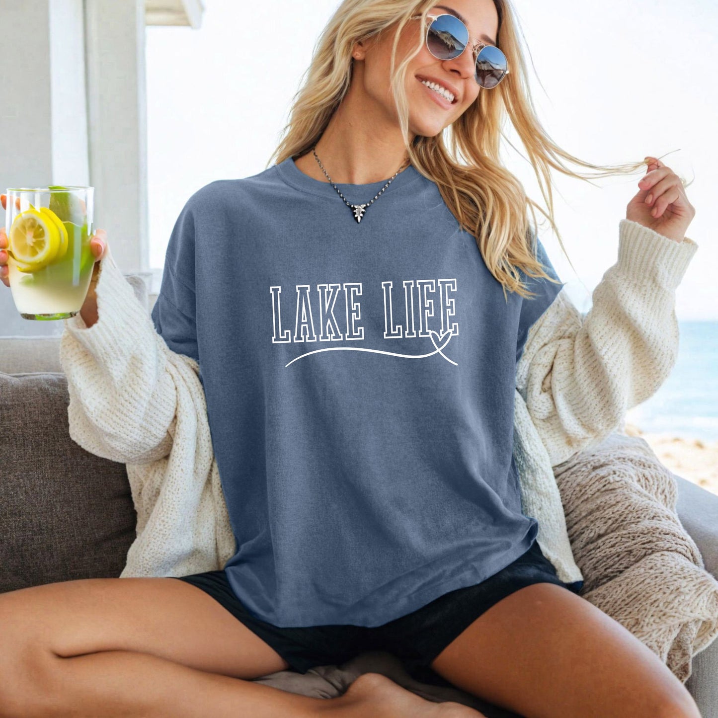 Lake Life Shirt Comfort Colors Heart, Lake Tshirt, Boating Shirt, Gift For Adventurer, Family Travel Apparel, Camper Clothing, Travel Lover