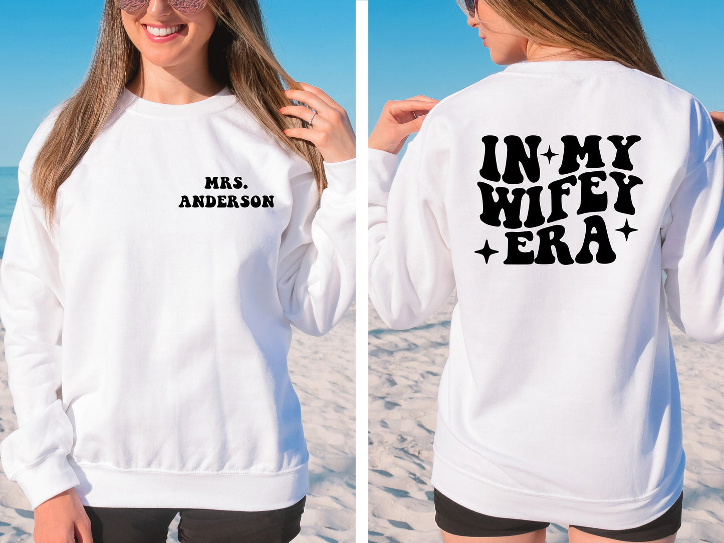 Custom Retro In My Wifey Era, Mrs Sweatshirt, Bridal Shower Gift, Bride To Be Sweater, Custom Fiancée Shirt, Wedding Gifts, Bachelorette