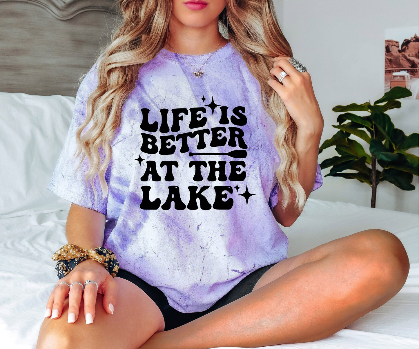 Life is Better at the Lake Tie Dyed Comfort Colors Tee Shirt, Lake Shirt, Lake Vacation Tshirt, Lake Life, Boating Shirt, Retro Summer Shirt