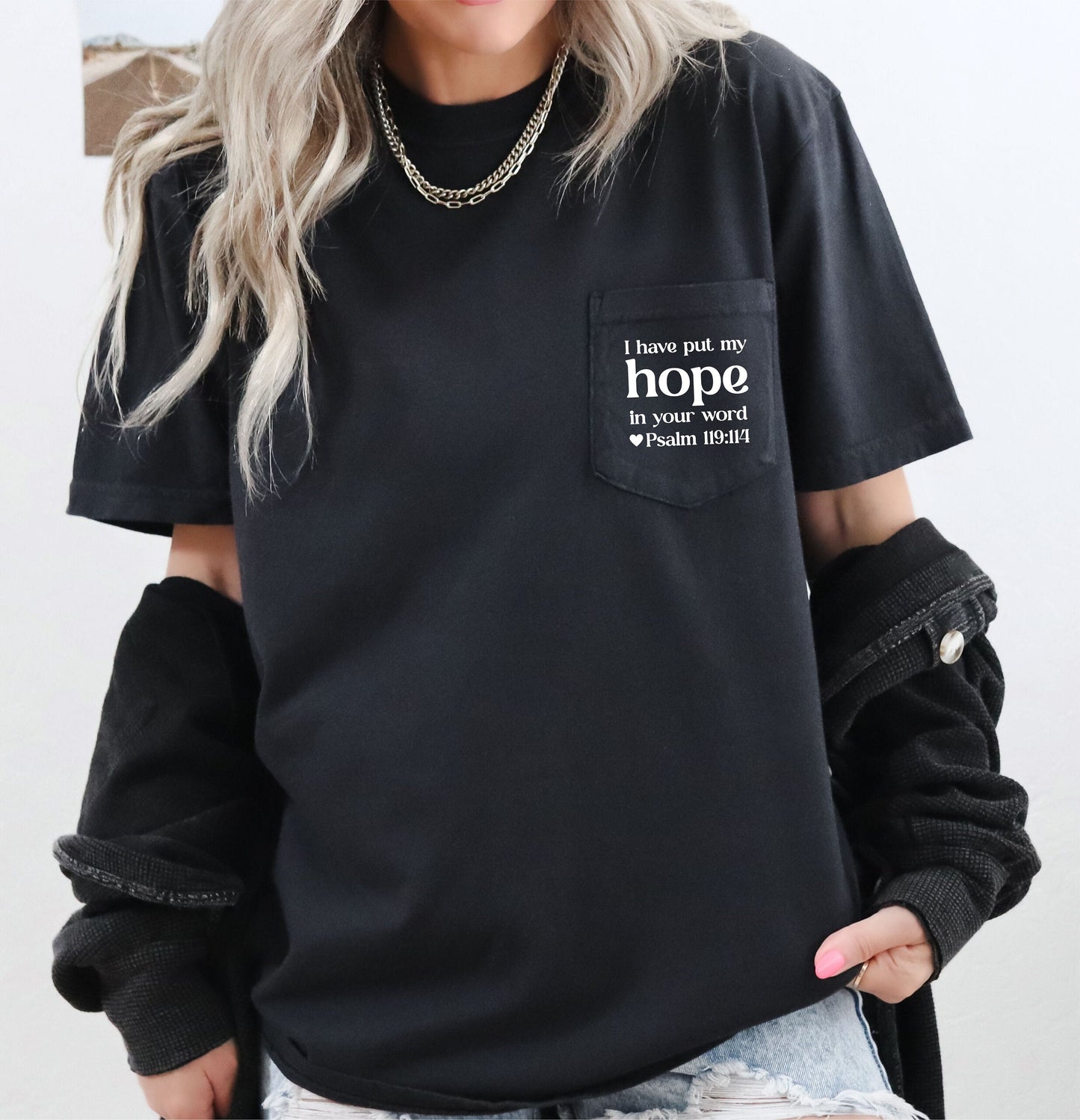 Hope Bible Verse Shirt, Women of the Bible, Christian Apparel, Christian Shirt, Easter Shirt, Comfort Colors Pocket Tee Shirt