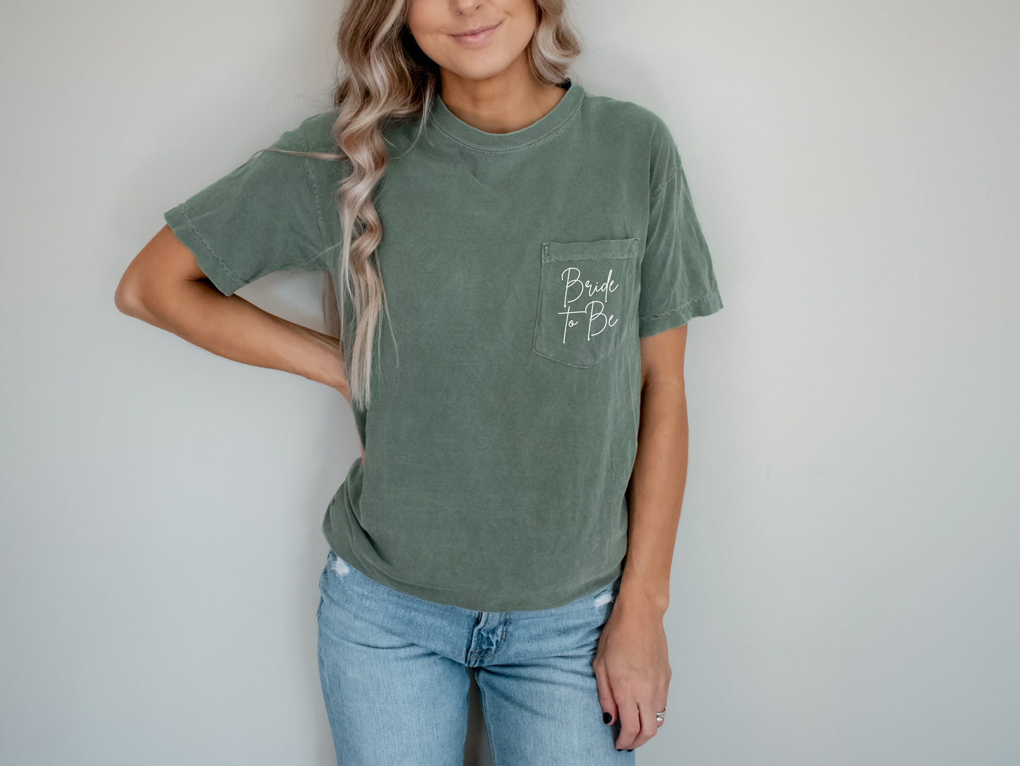 Bride to Be Shirt, Minimalist Bride Shirt, Gift for Bride, Engagement Shirt, Bachelorette Party Shirt, Comfort Colors Pocket Shirt
