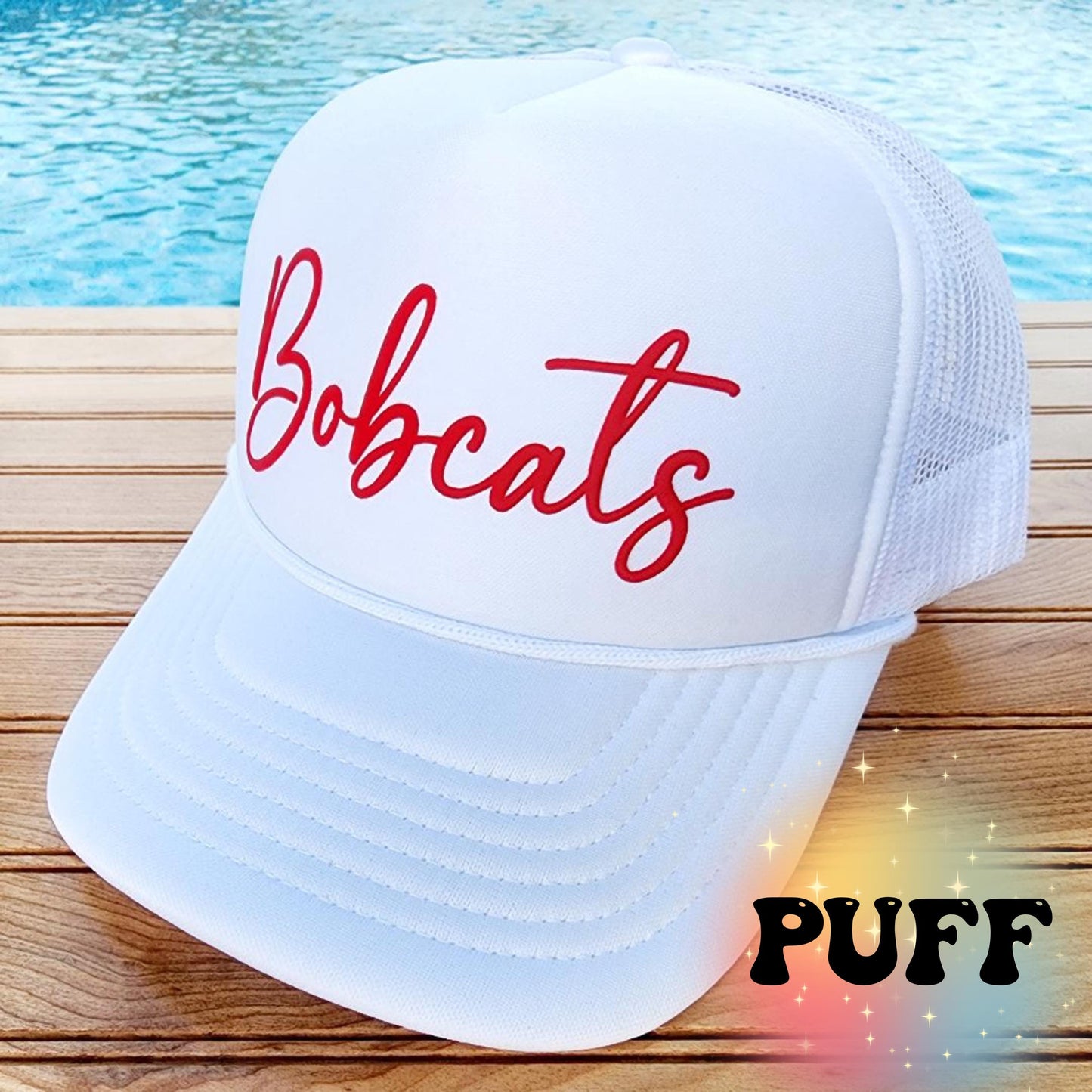 CUSTOM Puff Bulldogs Foam Trucker Hat for Women, Embossed Print, Custom Baseball Hat, Team Hat, Football Mom Hat, Mascot Hat