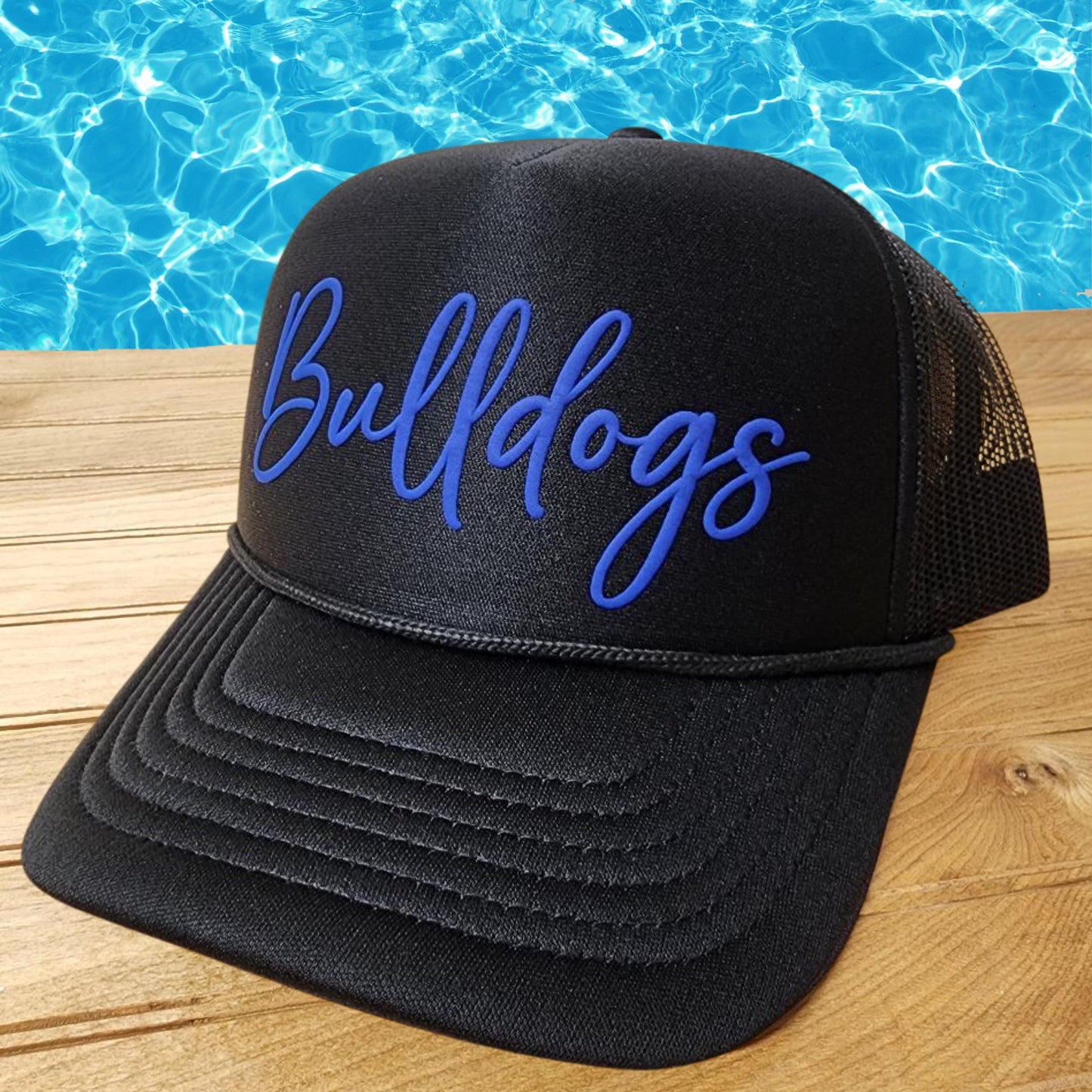 CUSTOM Puff Bulldogs Foam Trucker Hat for Women, Embossed Print, Custom Baseball Hat, Team Hat, Football Mom Hat, Mascot Hat