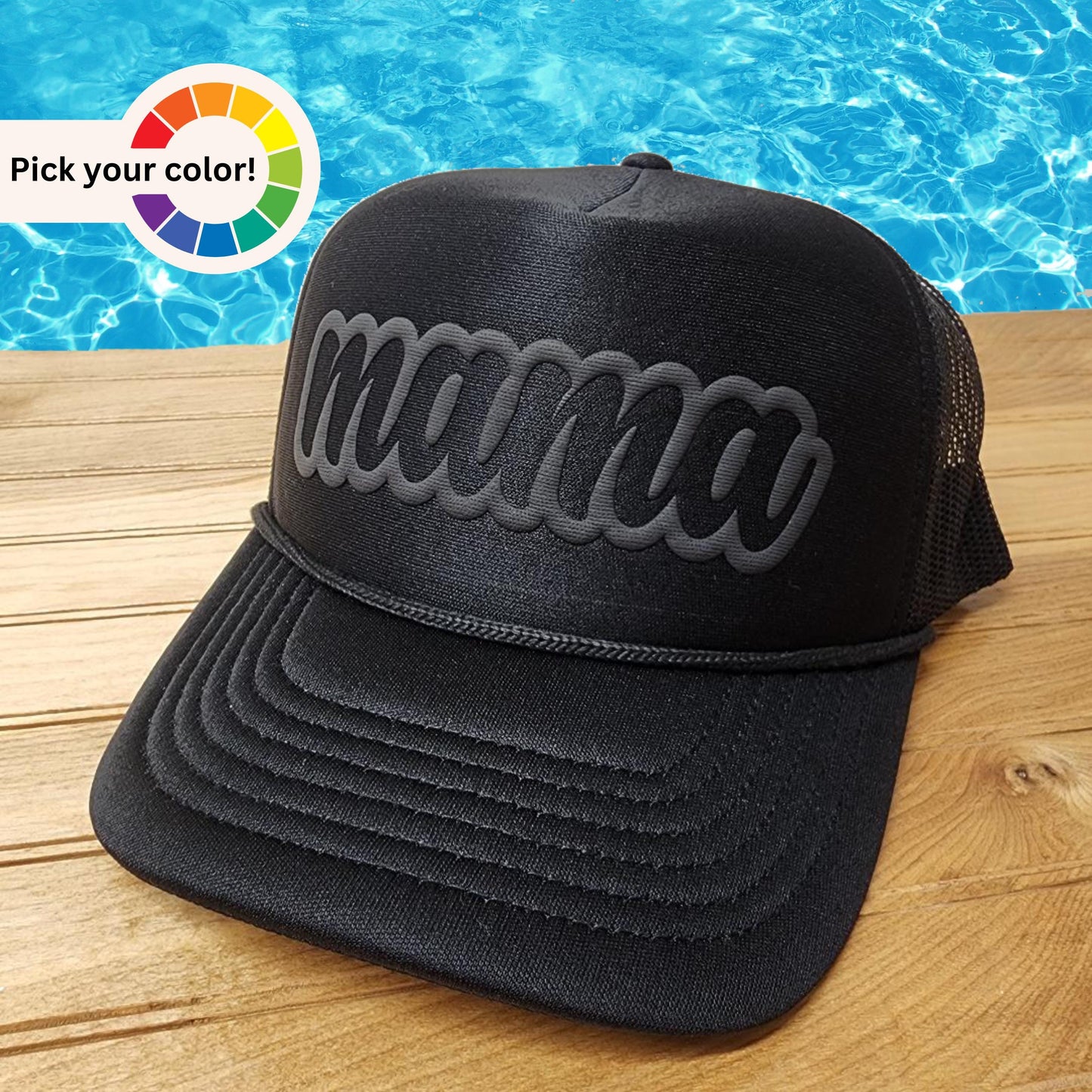 Custom Mama Trucker Hat for Women, Puff Embossed Print, Mom Hat, Baby Announcement, Mom Gift, Gift to Daughter from Mom