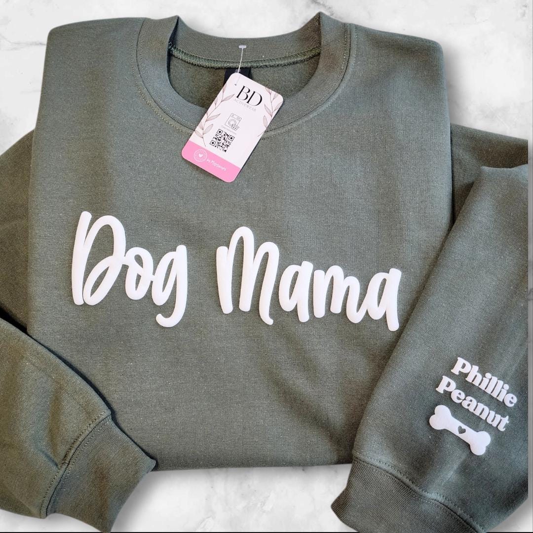 Custom Dog Mama Sweatshirt with names, Customized Dog Person Gift, Pet Lover, Dog Remembrance Gift, Fur Mama Tee Shirt, New Pet Owner