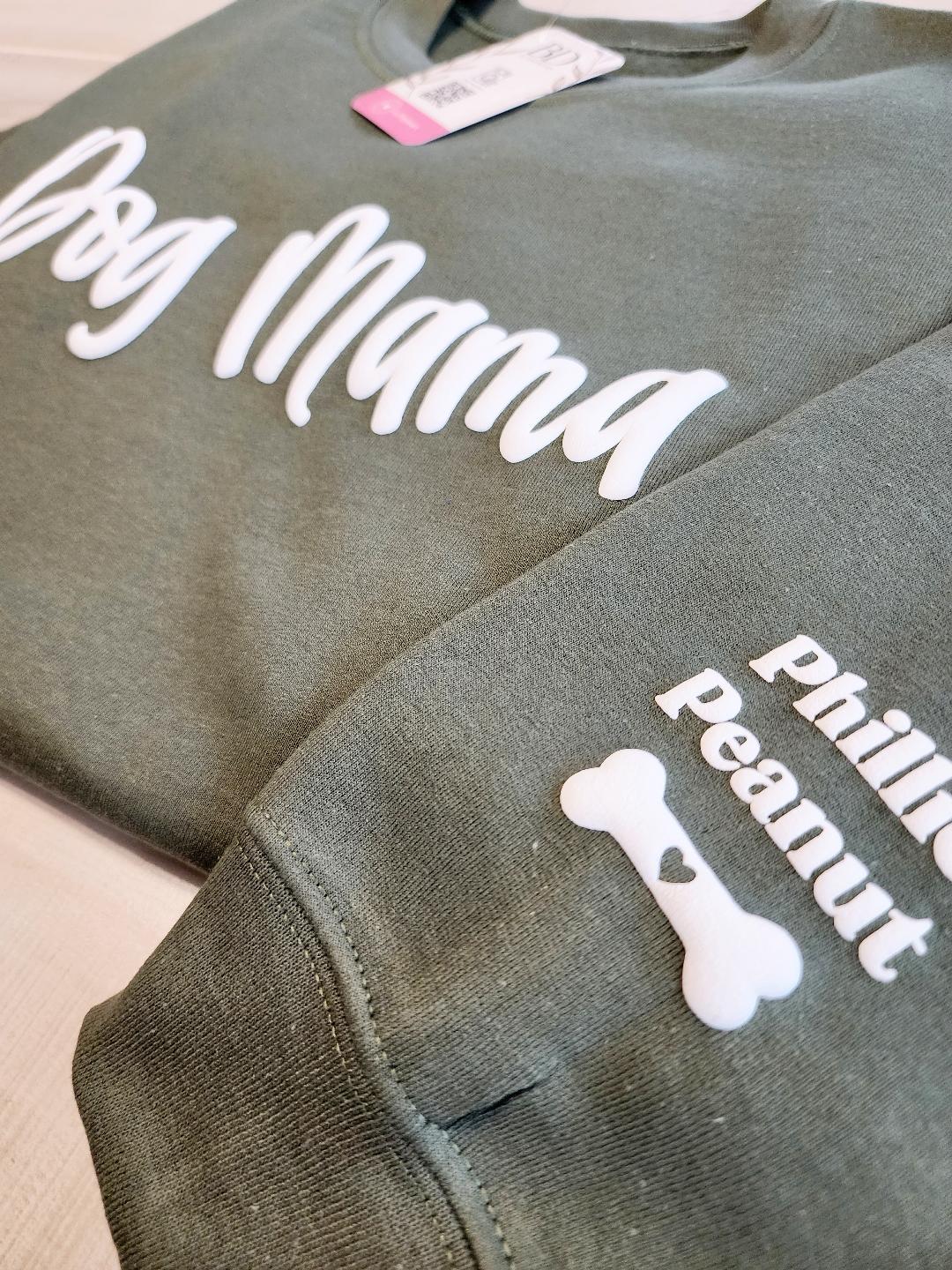 Custom Dog Mama Sweatshirt with names, Customized Dog Person Gift, Pet Lover, Dog Remembrance Gift, Fur Mama Tee Shirt, New Pet Owner