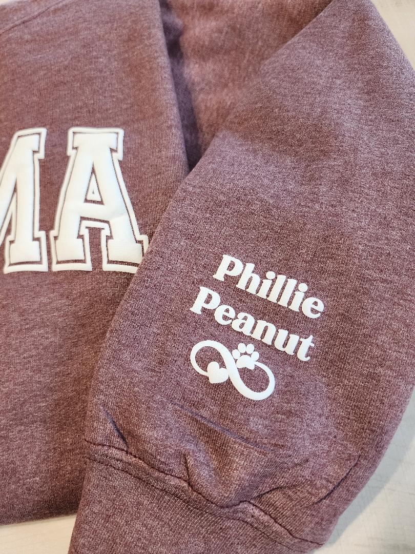 Custom Fur Mama Sweatshirt with names, Customized Dog Person Gift, Pet Lover, Dog Remembrance Gift, Dog Mom Tee Shirt, New Pet Owner Puppy