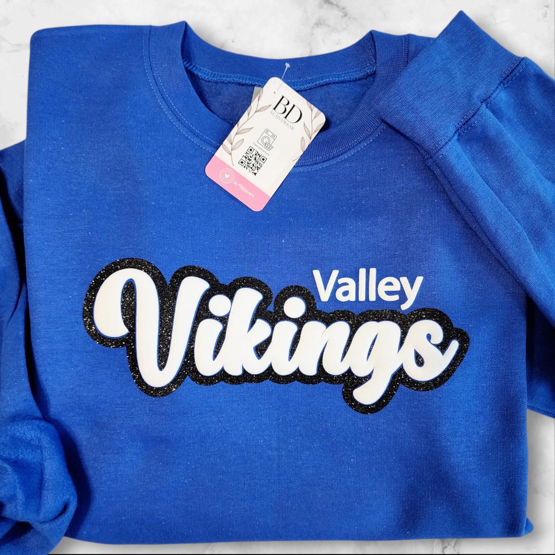 Custom Puff Print Team Name Sweatshirt, Glitter & Embossed Mascot Sweater, Custom School Spirit Tee Shirt, Gift Idea, Metallic Puff Print
