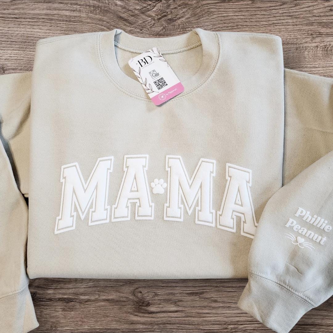 Custom Fur Mama Sweatshirt with names, Customized Dog Person Gift, Pet Lover, Dog Remembrance Gift, Dog Mom Tee Shirt, New Pet Owner Puppy