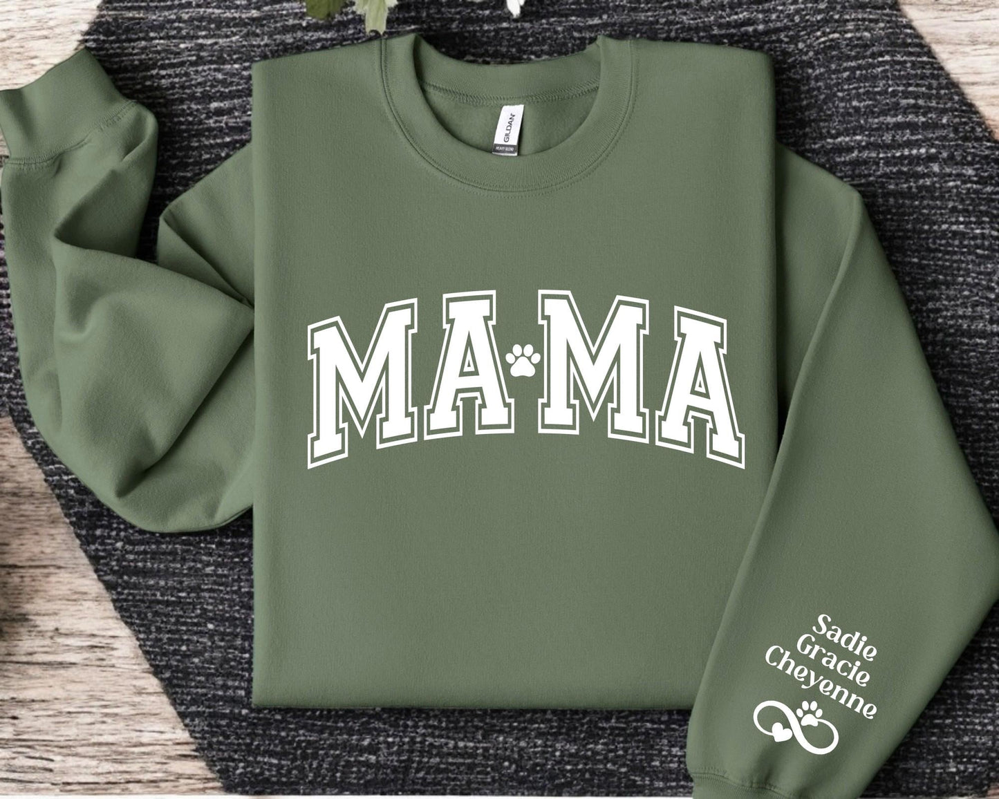 Custom Fur Mama Sweatshirt with names, Customized Dog Person Gift, Pet Lover, Dog Remembrance Gift, Cat Mom Tee Shirt, New Pet Owner