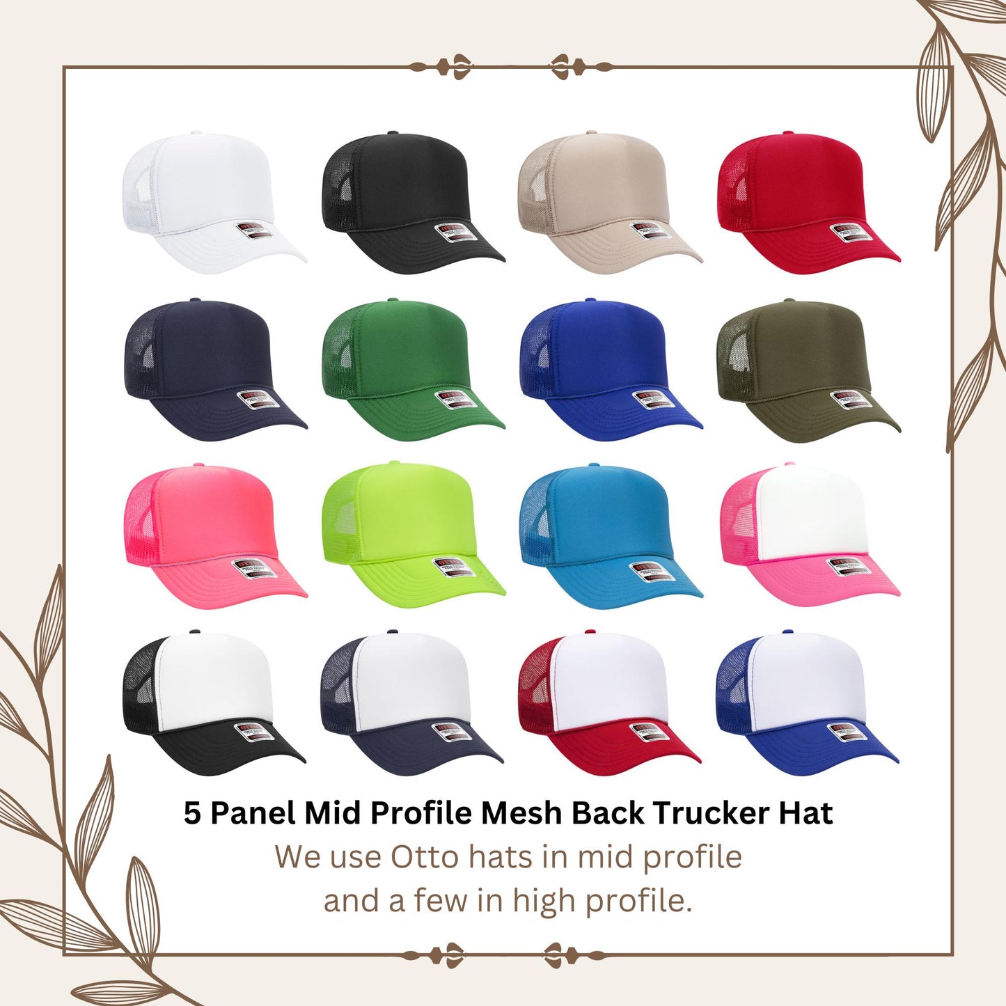Customized Trucker Hat, Glitter Puff Embossed Print, Custom Team Hat, Custom Baseball Hat, Football Mom Hat, Mascot Hat