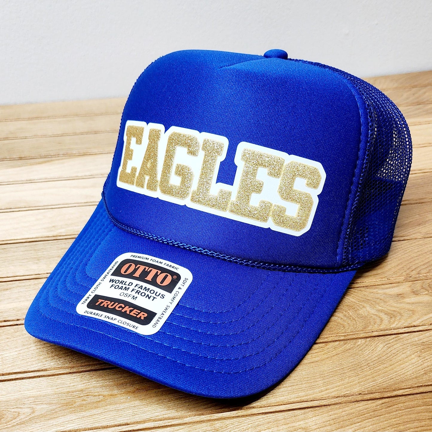 Glitter Puff Custom Trucker Hat, Puff Embossed Print with vinyl, Custom Baseball Hat, Team Hat, Football Mom Hat, Mascot Hat
