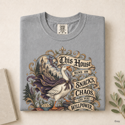 This House Runs on Snacks Chaos and Pure Willpower Shirt