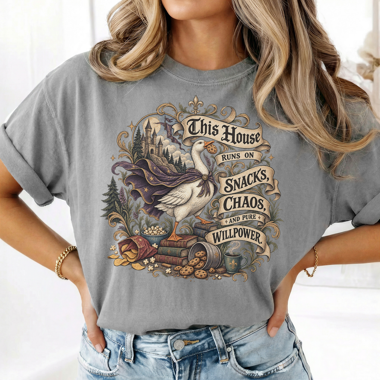 This House Runs on Snacks Chaos and Pure Willpower Shirt