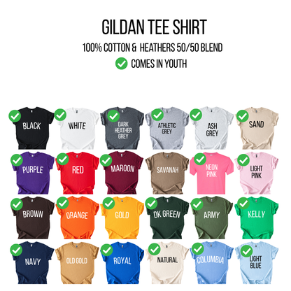 Custom School / Team Gildan Tee Shirt (Font 25)