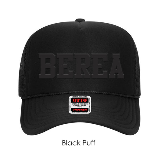 Berea Black Hat Black Puff Athletic Font