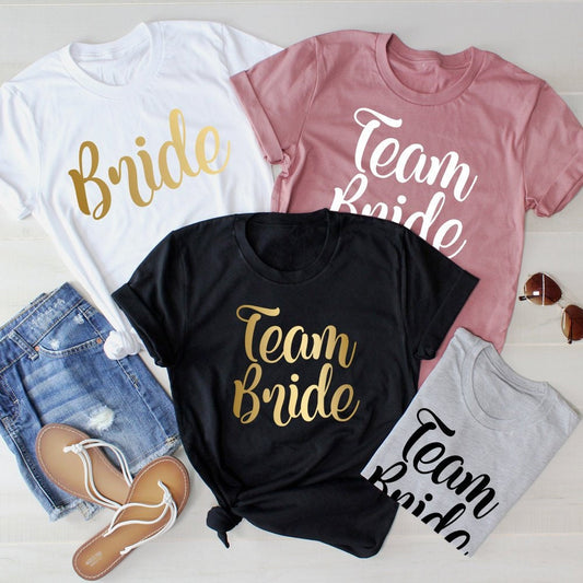 team bride, bridesmaid shirts, bridesmaid tshirts, bachelorette party shirts, bridal party, wedding party, will you be my bridesmaid