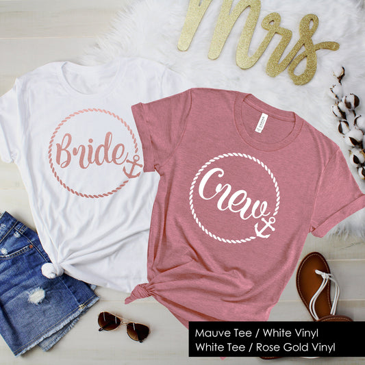 Nautical Bachelorette Party Shirts, brides crew shirts, bridesmaid shirt, anchor bridesmaid shirts, wedding party, proposal gift