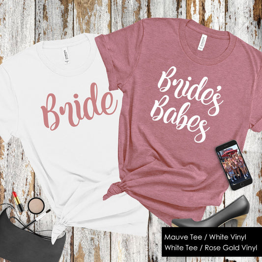 bachelorette party shirts, bridesmaid shirts, bridesmaid tshirts, bridal party, wedding party, maid of honor, bride, bridesmaid gift, gold