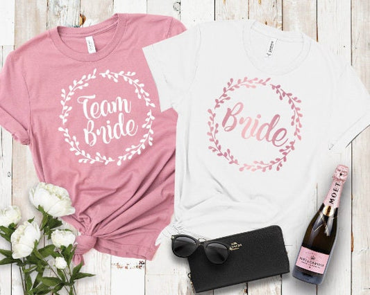 bridesmaid shirts, bridesmaid shirt set of, bachelorette party shirts, bridal party, wedding party, maid of honor, bride, bridesmaid gift