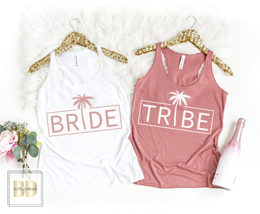 Bachelorette Tanks, Bachelorette Party Shirts Tank Tops, Palm Tree, Bride Tribe party shirts, Beach Tank Tops