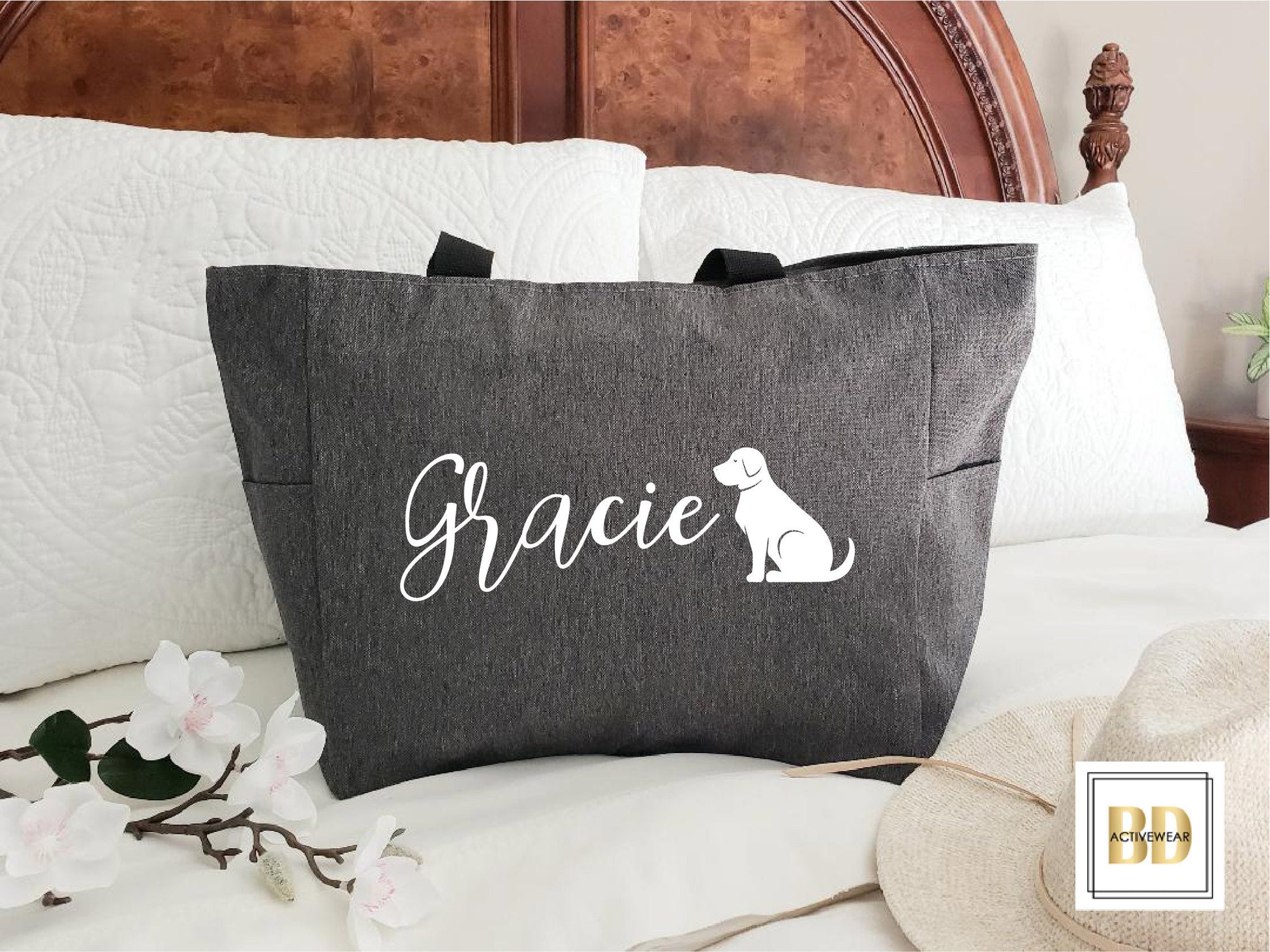 Dog Mom Tote, Dog Tote Bag Personalized, Dog Bag for Supplies, Dog Bag for Traveling, Dog Bag for Treats, Cotton Canvas Bag