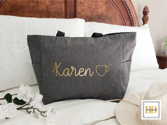 Tote bag for nurses, Tote bag for doctors, RN tote bag, Personalized nurse gift, Gifts for doctors, Nurse to be gift, Canvas tote bag